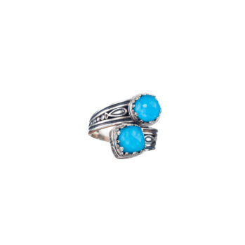 Aegean colors ring in Sterling Silver