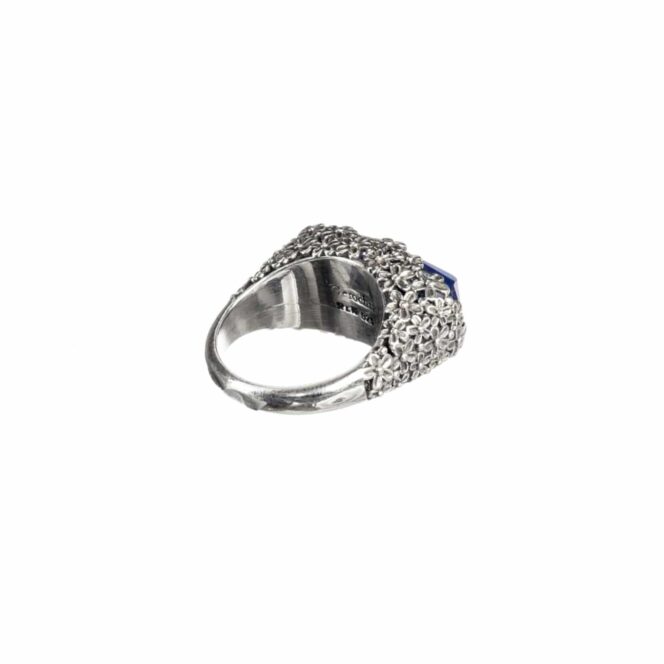 Wild Flower Anthemis katheto Ring in Sterling Silver with Doublet Gemstone - Image 4
