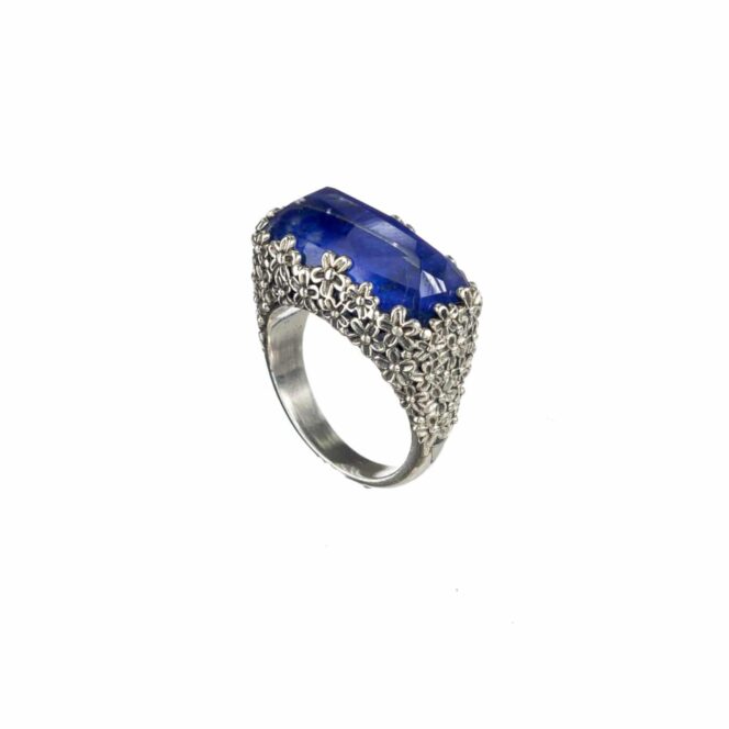 Wild Flower Anthemis katheto Ring in Sterling Silver with Doublet Gemstone - Image 5