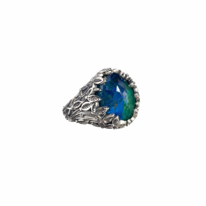 Cyclamin Oval Ring in Sterling Silver with Doublet Gemstone - Image 6