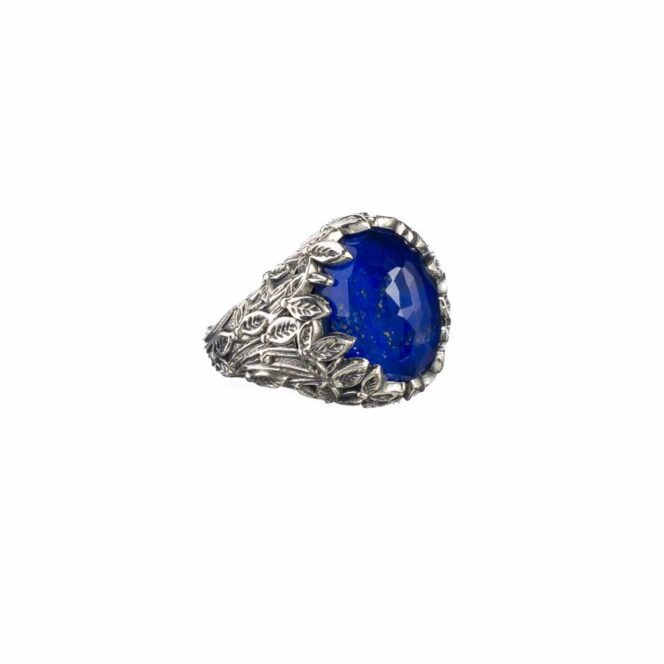 Cyclamin Oval Ring in Sterling Silver with Doublet Gemstone - Image 4