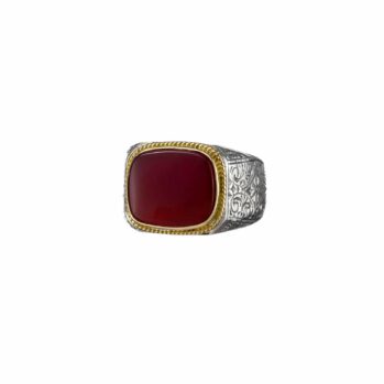 Classic ring in 18K Gold and Sterling Silver with stone