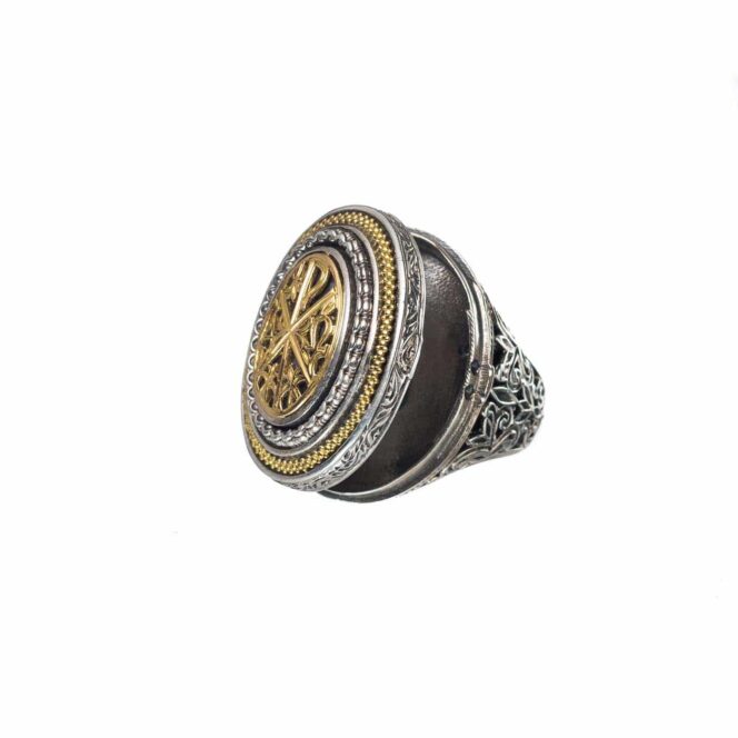 Locket Byzantine ring in 18K Gold and Sterling Silver - Image 2
