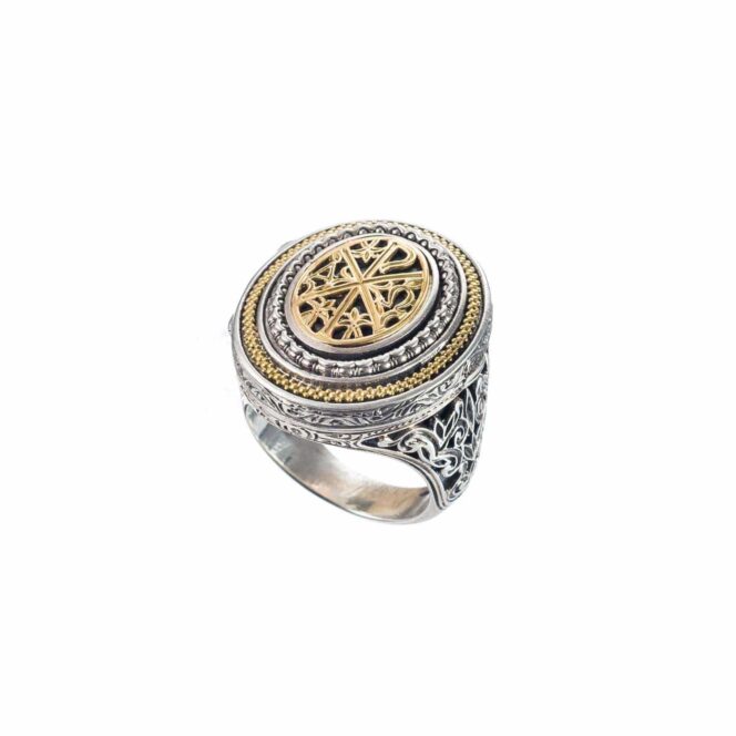 Locket Byzantine ring in 18K Gold and Sterling Silver - Image 3