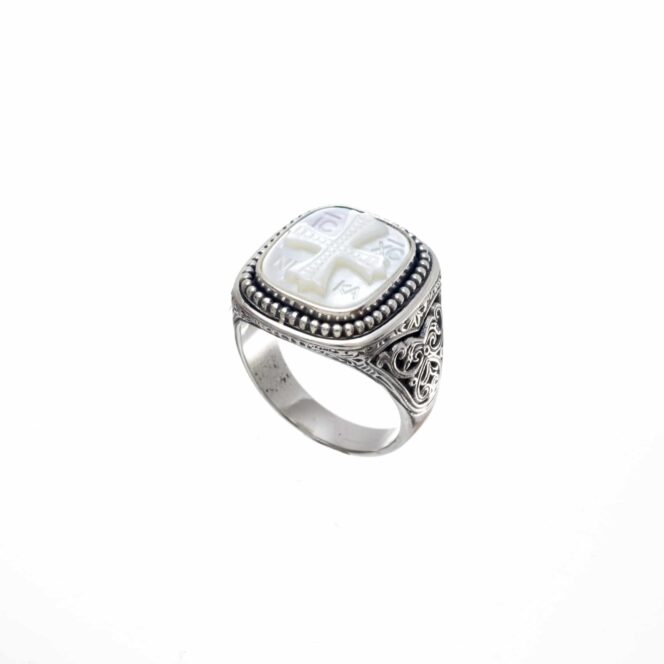 Symbol Ring with signet stone in Sterling Silver - Image 2