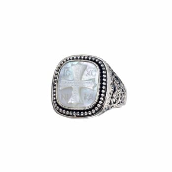 Symbol Ring with signet stone in Sterling Silver