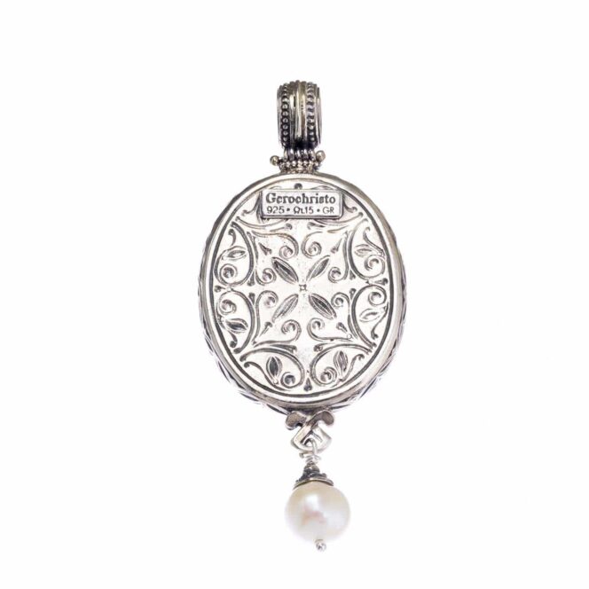 Garden Shadows Big Oval Pendant in Sterling Silver - Image 2