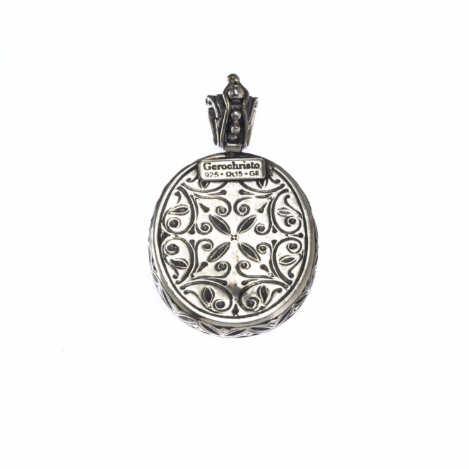 Garden Shadows Big Oval Pendant in Sterling Silver - Image 2