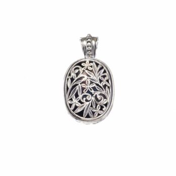 Garden Shadows Oval pendant in Sterling Silver