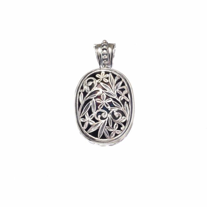 Garden Shadows Oval pendant in Sterling Silver
