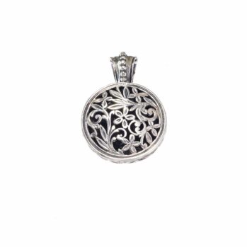 Garden Shadows Round Pendant in Sterling Silver