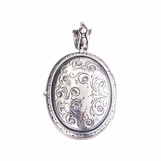 Locket pendant in 18K Gold and Sterling Silver - Image 2