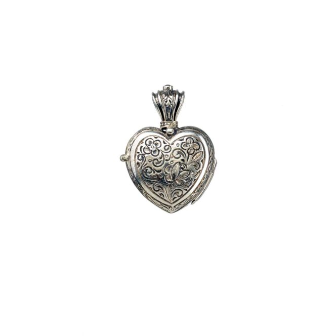Heart locket in Sterling Silver with Details in 18K Gold - Image 3