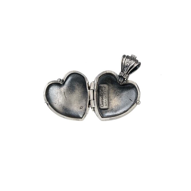 Heart locket in Sterling Silver with Details in 18K Gold - Image 2