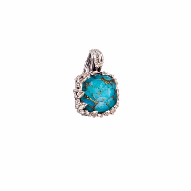 Cyclamin Square Pendant in Sterling Silver with Doublet Stone - Image 7