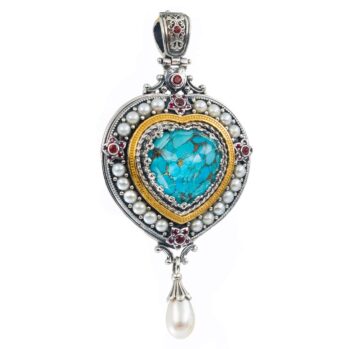 Imperial pendant in Sterling Silver with Gold Plated Parts