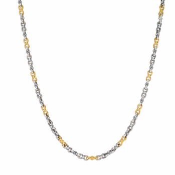 Heavy Double Loop Chain in Sterling Silver with Gold Plated Parts