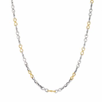 Double Loop Chain in Sterling Silver with Gold Plated Parts