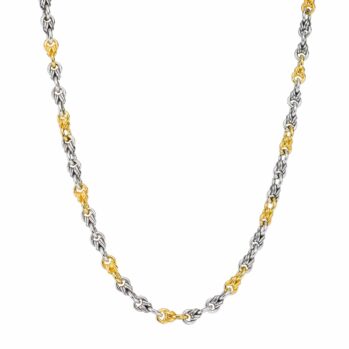 Wrap Link Chain in Sterling Silver with Gold Plated Parts