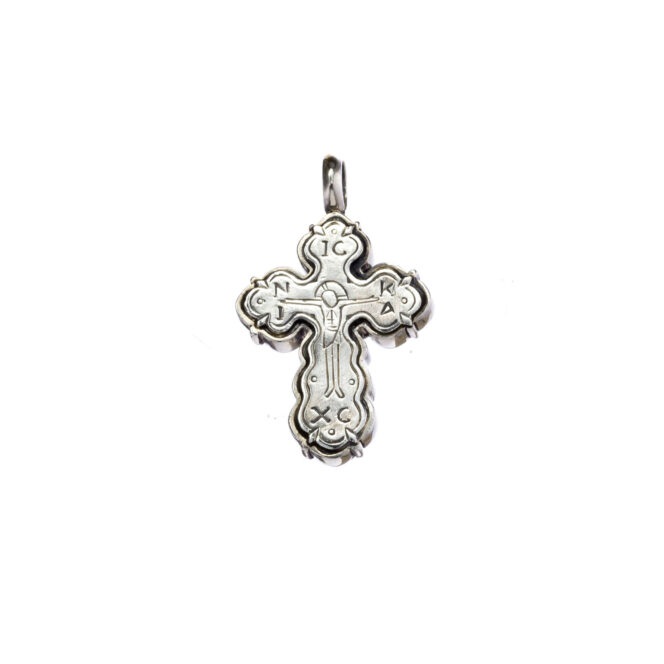Byzantine medium Cross in Sterling Silver