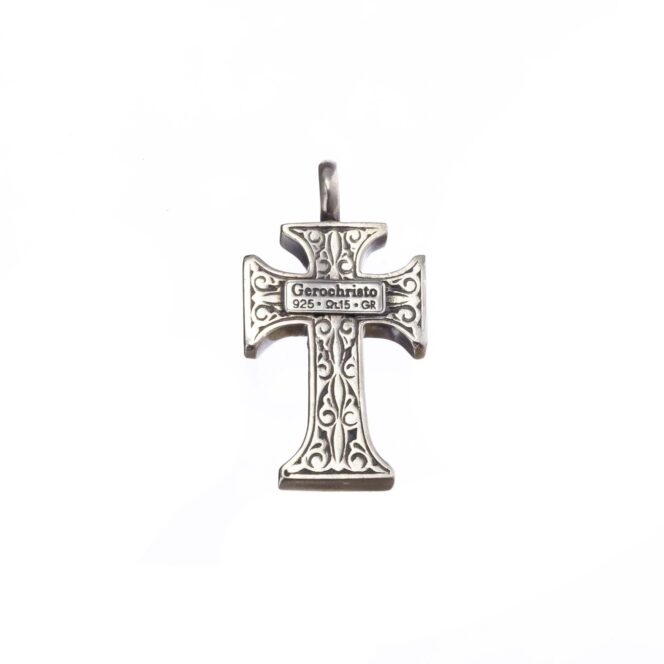 Byzantine Medium Cross in Sterling Silver - Image 2