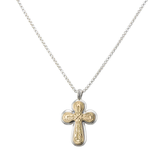Byzantine Cross in 18K Gold and Sterling Silver - Image 2
