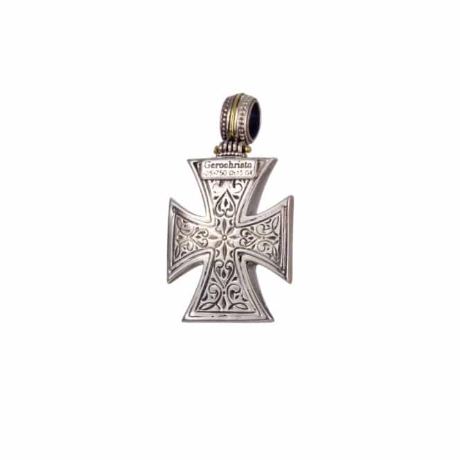 Maltese Patmos cross in Sterling Silver with 18K Gold - Image 2