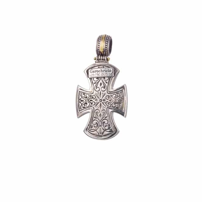 Maltese Patmos cross in Sterling Silver with 18K Gold - Image 2