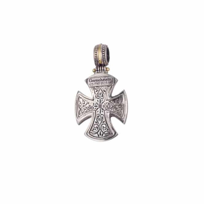 Maltese Patmos cross in Sterling Silver with 18K Gold - Image 2
