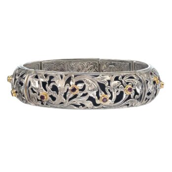 Harmony bracelet in 18K Gold and Sterling Silver with rubies