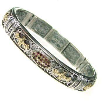 Patmos Bracelet in 18K Gold and Sterling Silver with Precious Stones