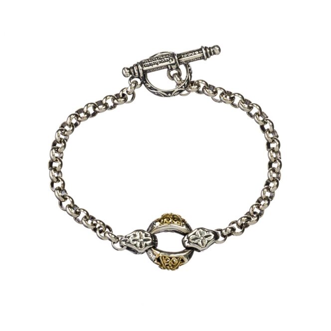 Garden Shadows small link Bracelet in 18K Gold and Sterling Silver