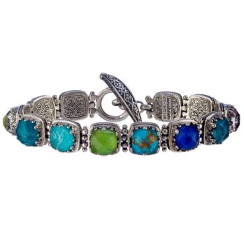 Aegean colors bracelet in Sterling Silver