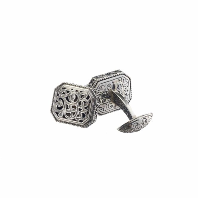 Garden Shadows Polygon cufflinks in Sterling Silver