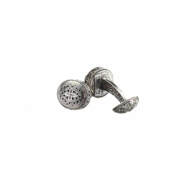 Garden Shadows Small Oval Cufflinks in Sterling Silver