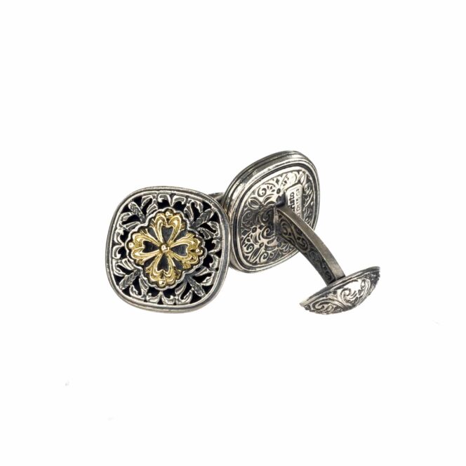 Byzantine cufflinks in 18K Gold and Sterling Silver