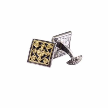 Monastiraki cufflinks in 18K Gold and Sterling Silver
