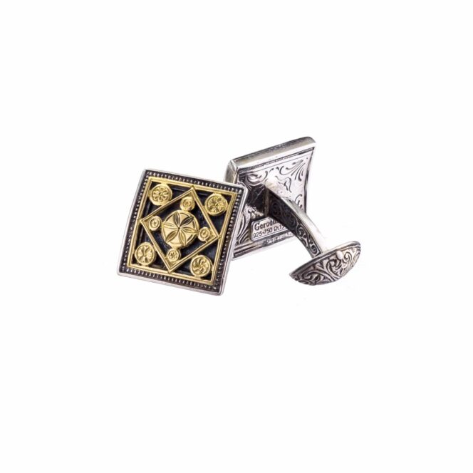 Monastiraki cufflinks in 18K Gold and Sterling Silver