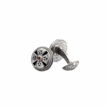 Patmos cufflinks in Sterling Silver with Garnets