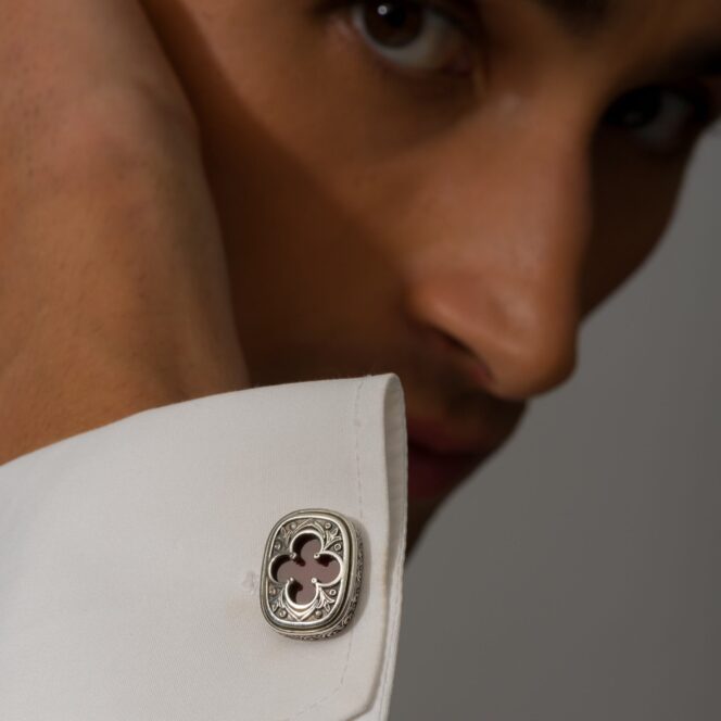 Odysseus Cufflinks in Sterling Silver with Semi Precious Stones