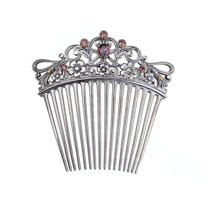 Harmony comb in sterling silver with details in 18K Gold - Image 2