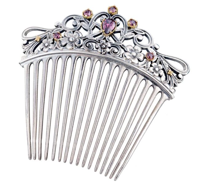 Harmony comb in sterling silver with details in 18K Gold