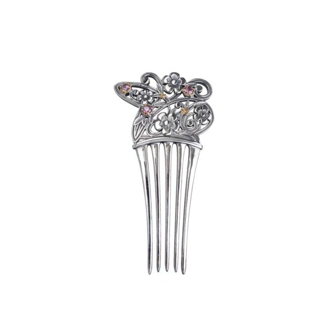Harmony comb in sterling silver with details in 18K Gold