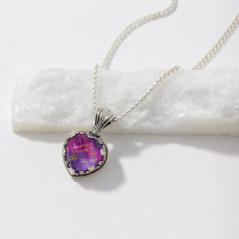 Aegean colors Heart Pendant in Sterling Silver with Doublet Stone