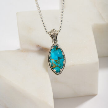 Aegean colors Marquise Pendant in Sterling Silver