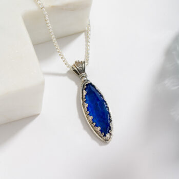 Aegean colors Marquise Pendant in Sterling Silver