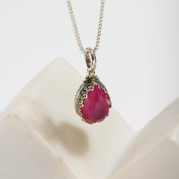Aegean colors Medium Teardrop Pendant in Sterling Silver