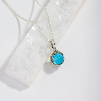 Aegean colors mini Round Pendant in Sterling Silver