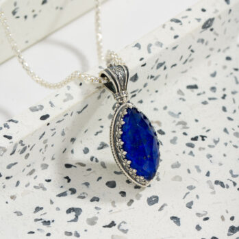 Aegean colors Marquise Pendant in Sterling Silver