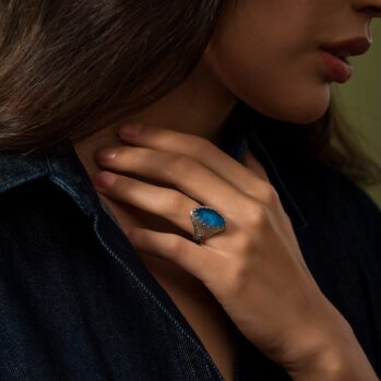 Aegean colors ring in Sterling Silver